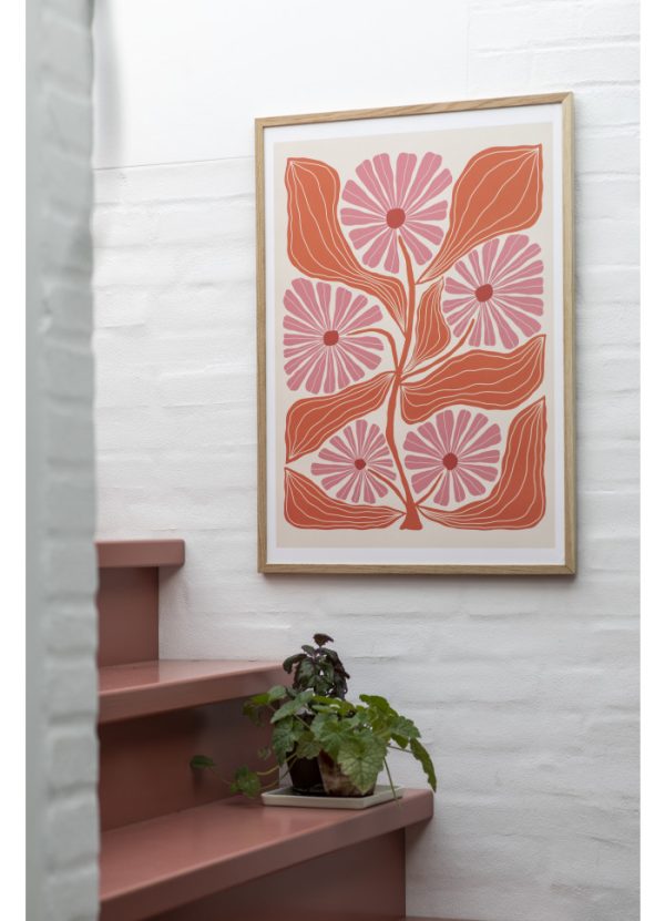 Pink Flowers Offset Printed 50x70cm Aparte X Rebecca Zwanzig