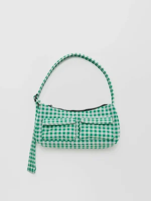 Cargo Shoulder Bag Green Gingham