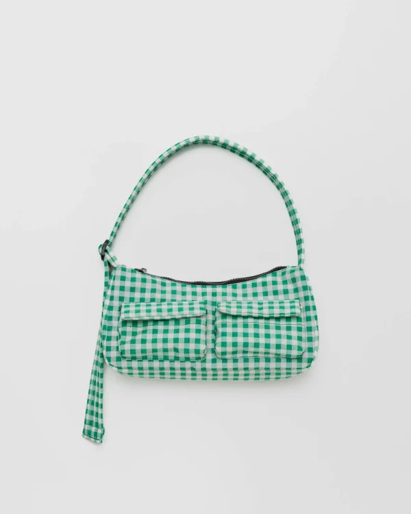 Cargo Shoulder Bag Green Gingham