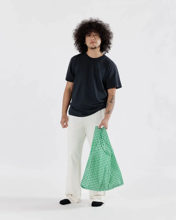 Standard Reusable Bag Green Gingham