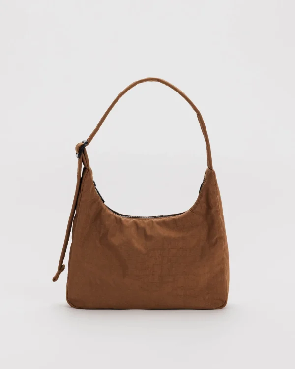 Mini Nylon Shoulder Bag Brown