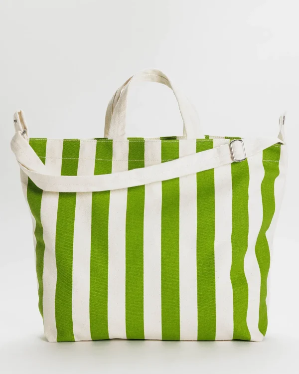 Horizontal Zip Duck Bag Green Awning Stripe