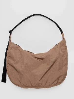 Large Nylon Crescent Bag Cocoa