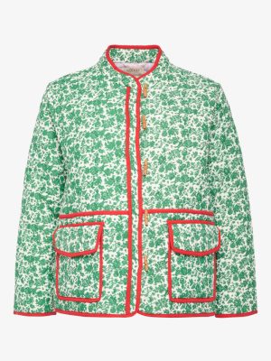 Adriane Quilted Cotton Jacket Green Garden