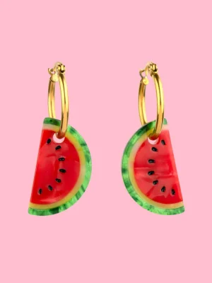 Gold Plated Watermelon Earrings