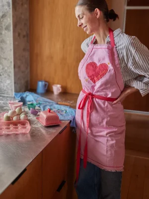 Cotton Apron with Heart