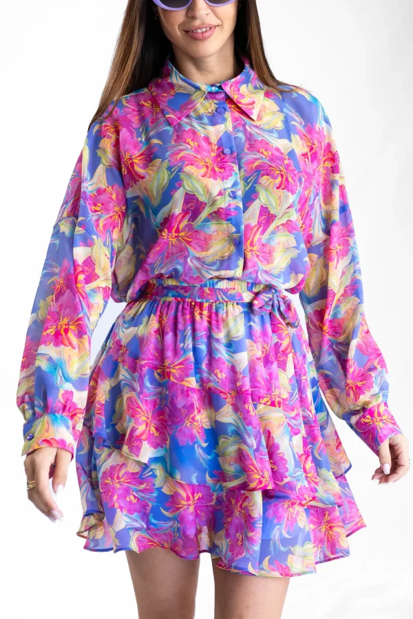 Purple Lily Oversized Shirt