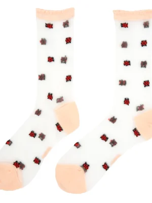 Ladybug Sheer Socks