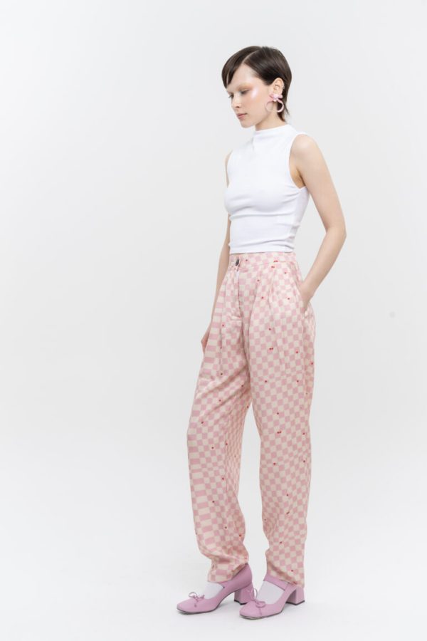 Cherries and Squares Trousers