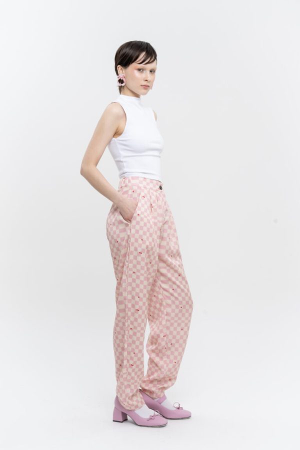 Cherries and Squares Trousers