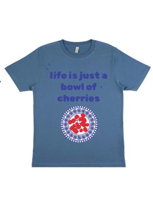 Bowl Of Cherries Blue T- Shirt