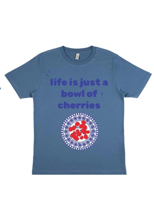 Bowl Of Cherries Blue T- Shirt