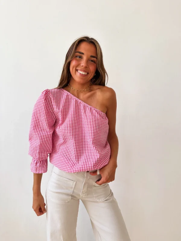 Top Inés Vichy Fucsia