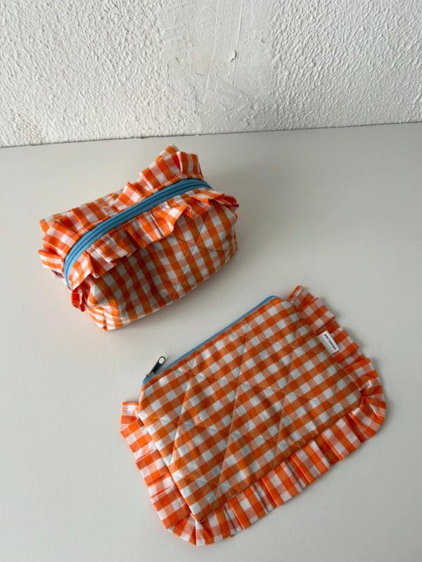 Classic Pouch Ruffles Vichy Πορτοκαλί