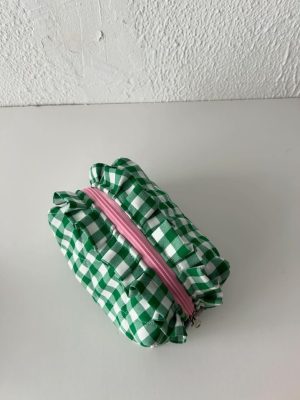 Classic Pouch Ruffles Vichy Πράσινο