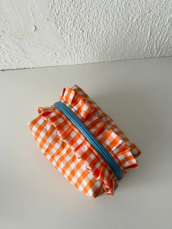 Classic Pouch Ruffles Vichy Πορτοκαλί