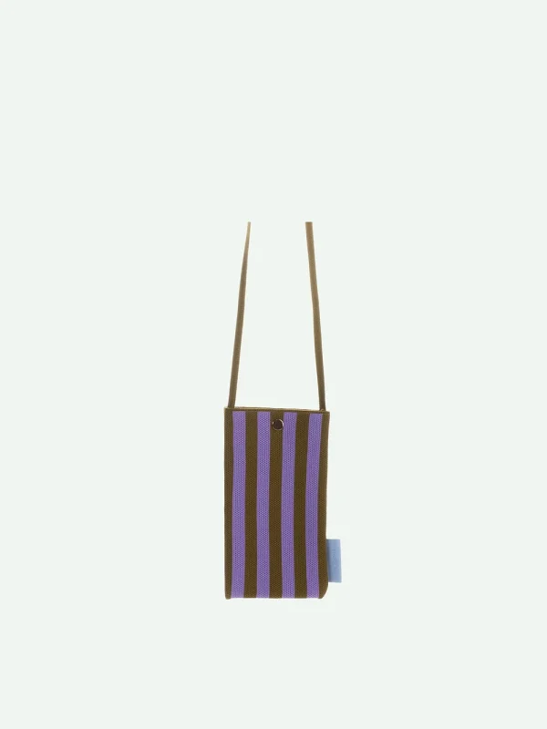 Phone Pouch Knitted Stripes Sunset Lilac & Costa Green