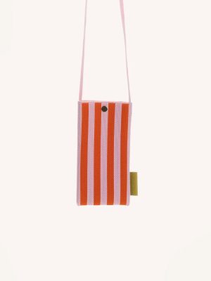 Phone Pouch Knitted Stripes Dolce Pink & Arancia Orange