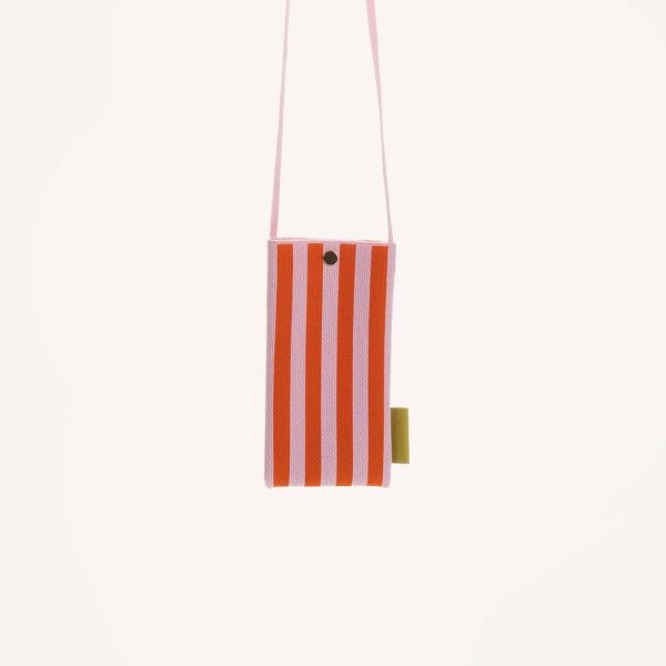 Phone Pouch Knitted Stripes Dolce Pink & Arancia Orange