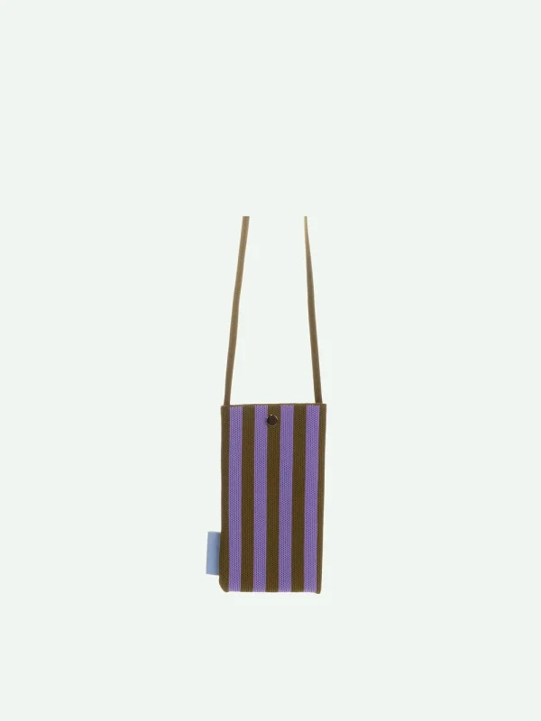 Phone Pouch Knitted Stripes Sunset Lilac & Costa Green