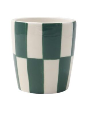 Ceramic Mug Valentina Rio Retro Green Squares