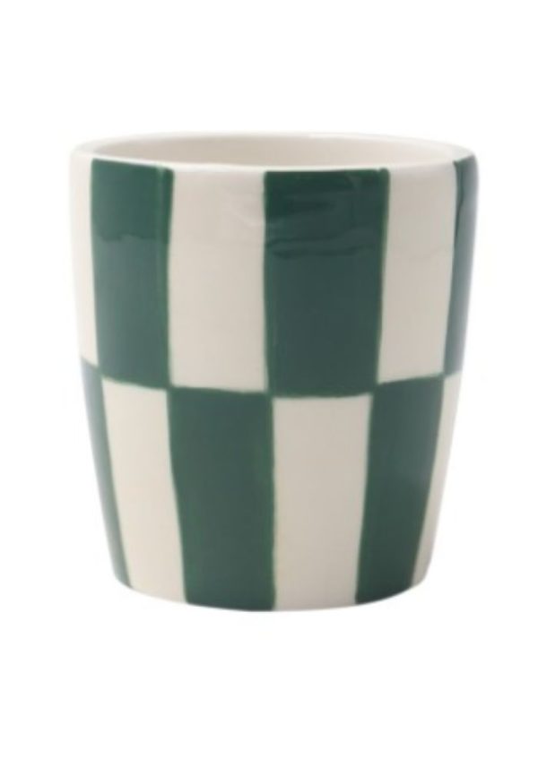 Ceramic Mug Valentina Rio Retro Green Squares