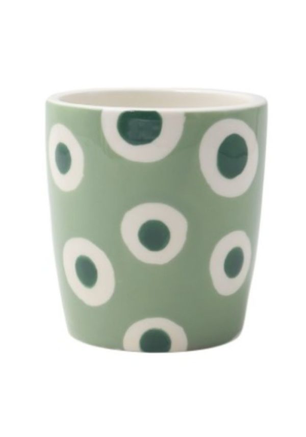 Ceramic Mug Valentina Dancing Dots Green