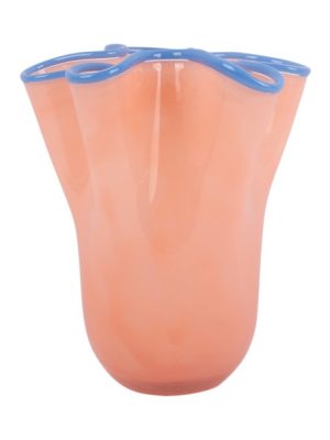 Vase Ruffles Medium Soft Orange