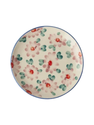 Ceramic Plate Pink Flowers