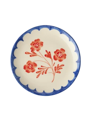 Ceramic Plate with Vintage Flower