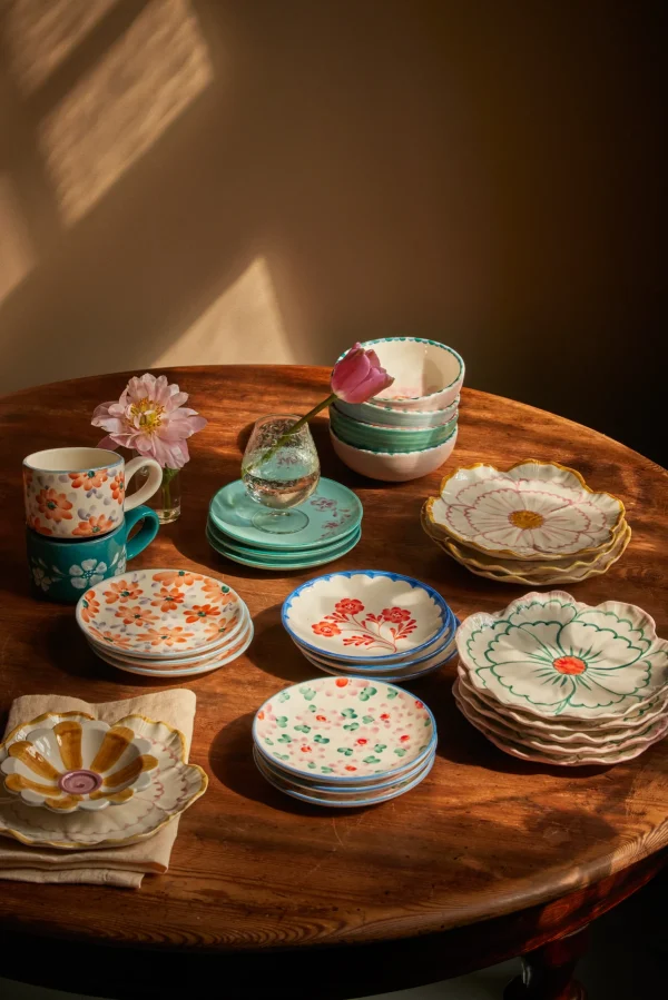 Ceramic Plate Pink Flowers