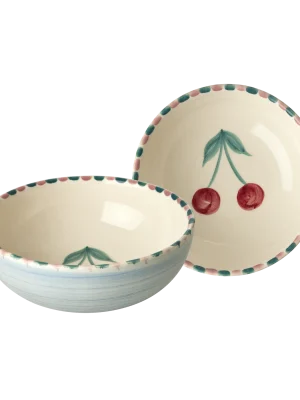 Ceramic Bowl with Cherries