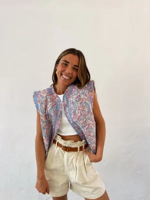 Blue Floral Vest