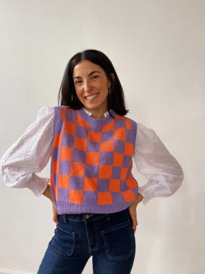 Martina Orange Sweater Vest