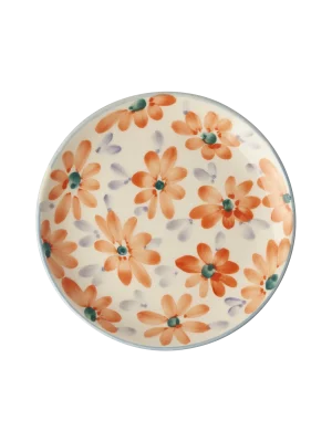 Ceramic Plate Orange Flowers