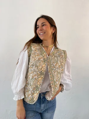 Khaki Flower Vest