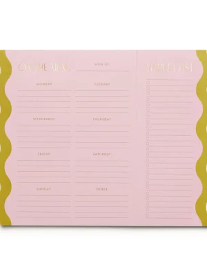 Σημειωματάριο Meal Planner με μαγνήτες Pink and Chartreuse