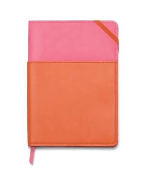 Σημειωματάριο Vegan Leather Pocket Journal Pink and Chilli