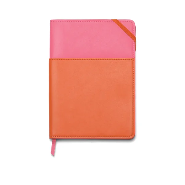 Σημειωματάριο Vegan Leather Pocket Journal Pink and Chilli