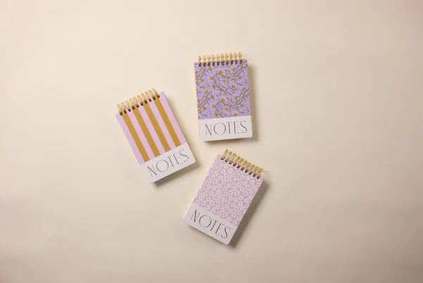 Σημειωματάριο Large Chunky Notepad - Lilac and Ochre Stripes