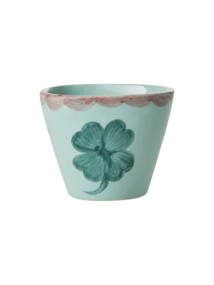 Ceramic Espresso Cup Good Luck Clover