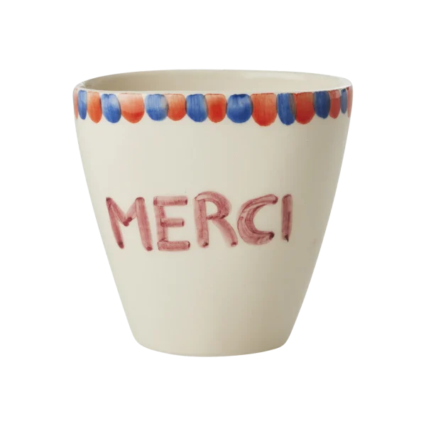 Κεραμική κούπα Με Hand Painted Merci 300 ML