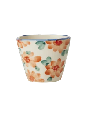 Ceramic Espresso Cup Orange Flowers