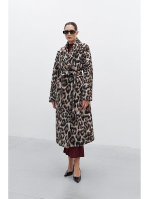 Παλτό oversized animal print