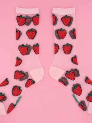 Strawberry Sheer Socks