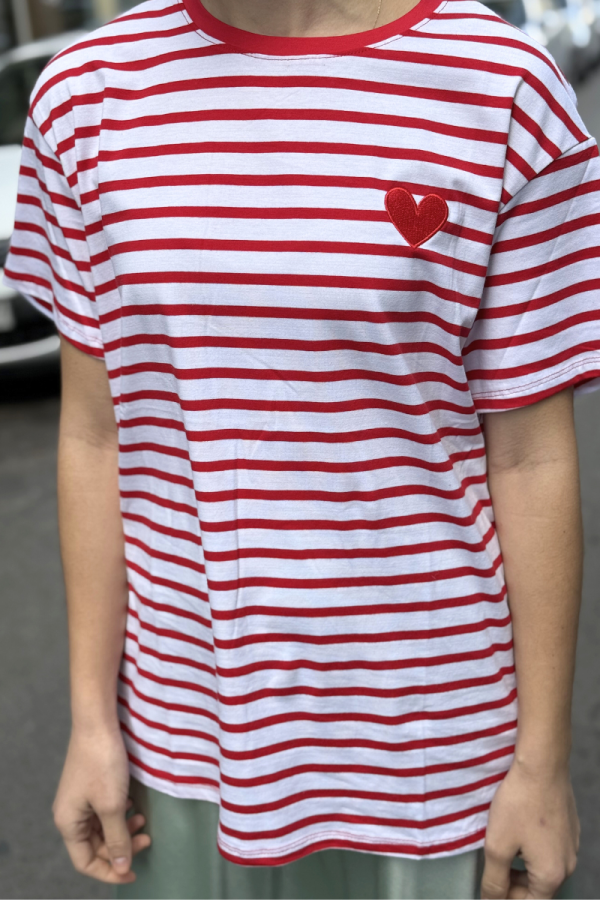 Red Striped T-Shirt Heart