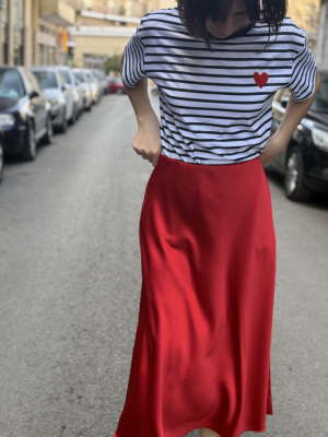 Satin Midi Skirt