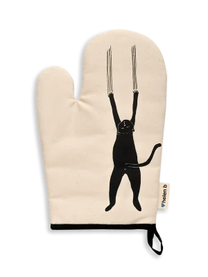 Oven Glove Scratching Cat