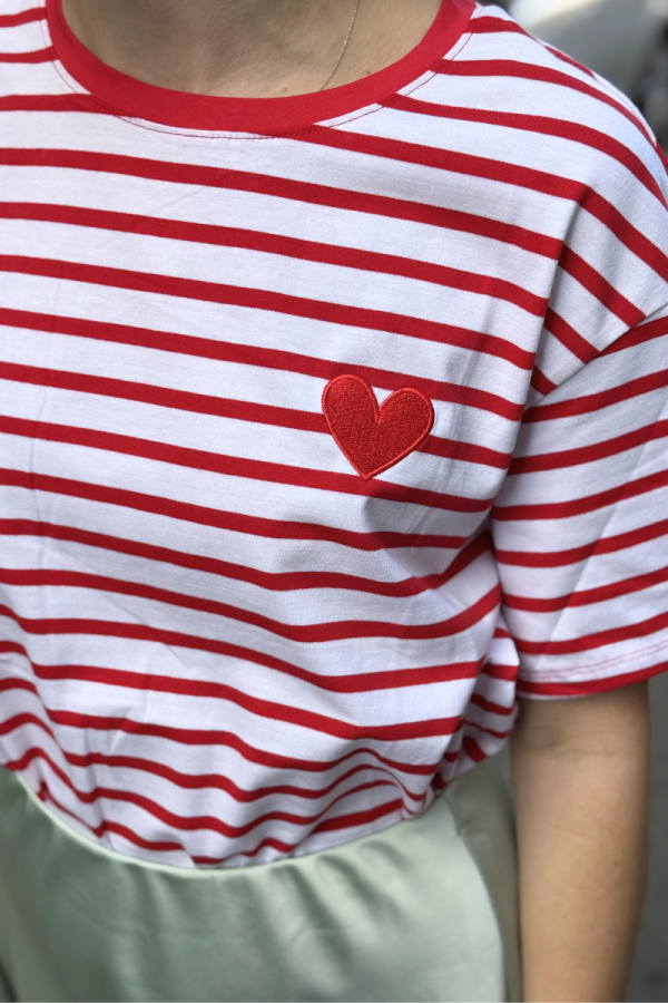 Red Striped T-Shirt Heart