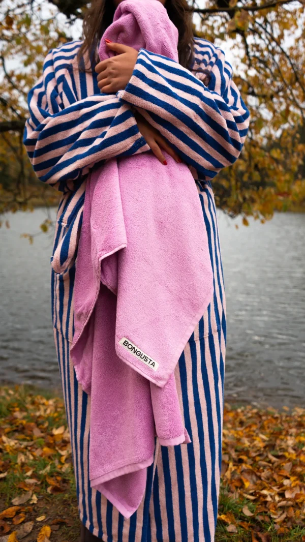 Bathrobe naram Dazzling Blue and rOSE